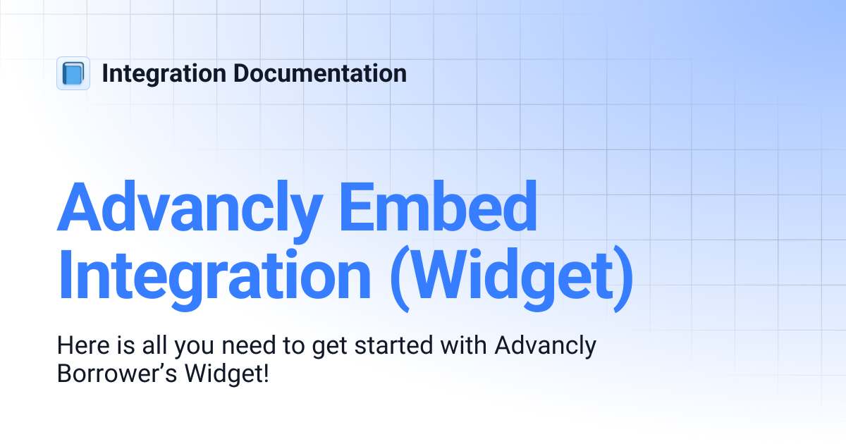 Advancly Embed Integration (Widget) | Integration Documentation